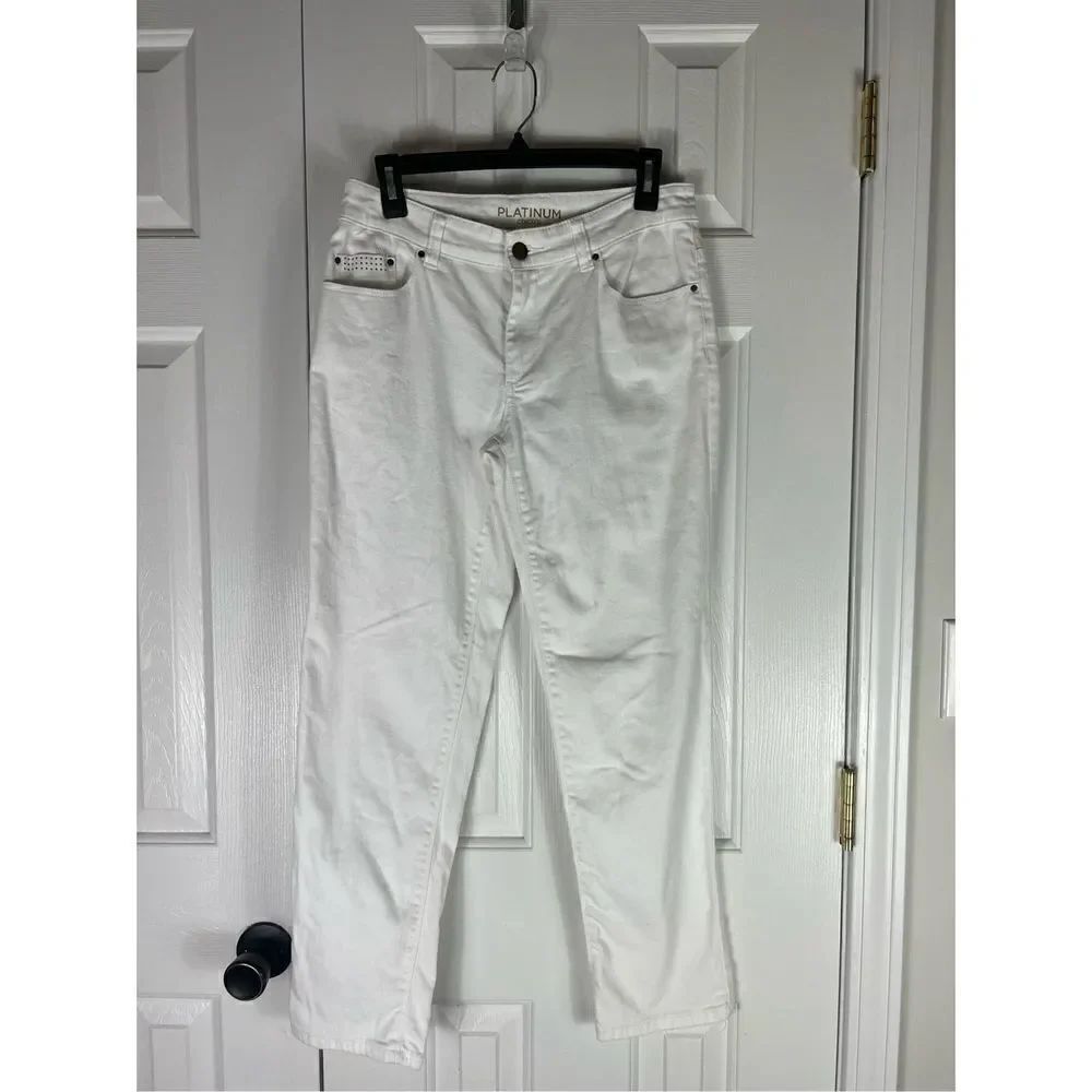 Chicos Womens Platinum White Skimmer Jeans Size 00